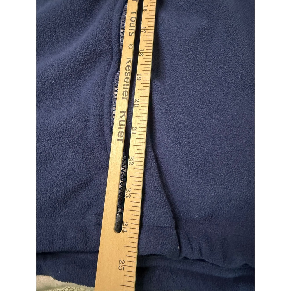 Duluth Trading Co Mens Fleece Vest MED Navy Blue Full Zip Pocket Fall Light - Picture 8 of 10